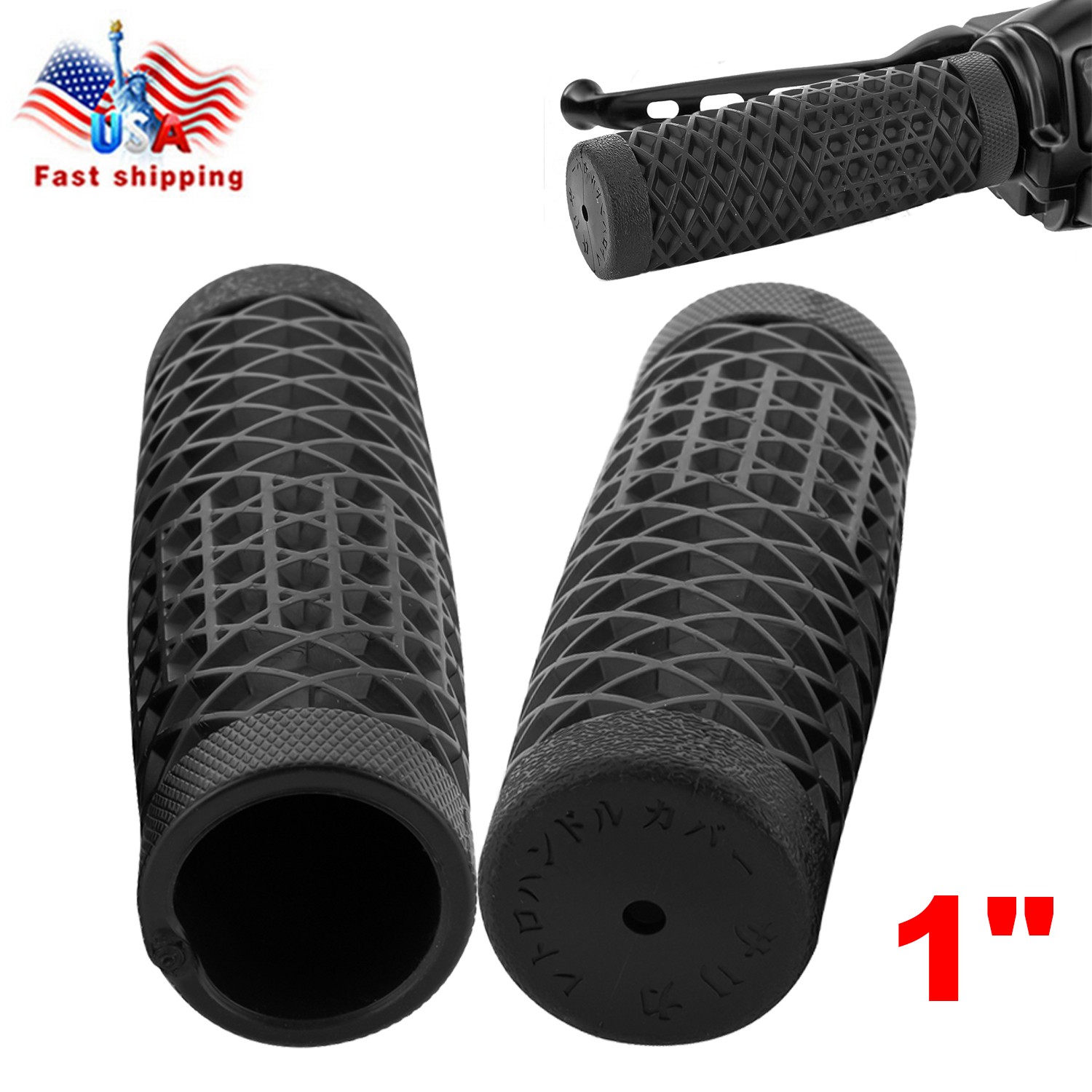 For Harley Road King Softail Electra Glide 1″ Motorcycle Handle Bar Hand Grips U