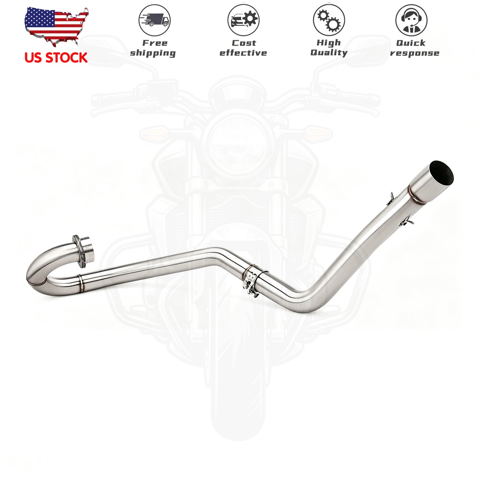 For Yamaha Raptor 700R 2015-2026 Exhaust System Header Link Pipe 51MM Slip On