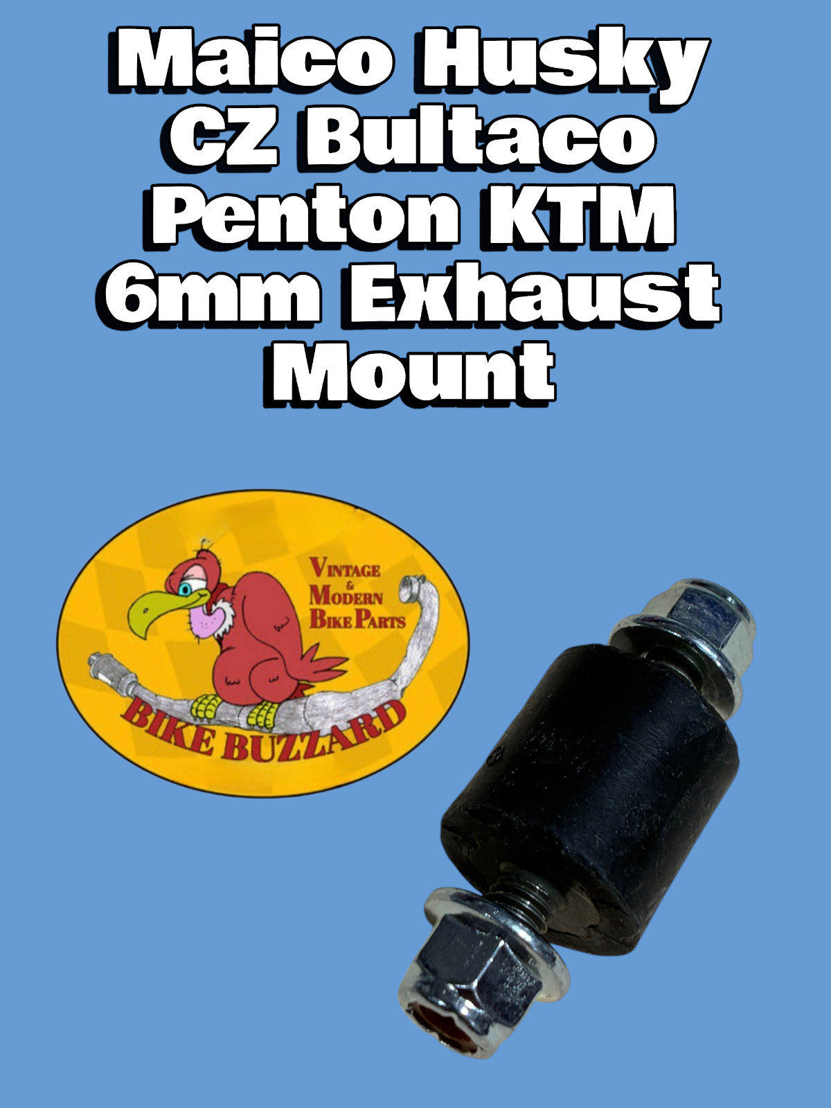 Maico KTM Husqvarna Bultaco Penton Elsinore CR RM CZ Exhaust Pipe Mount 6mm NEW!