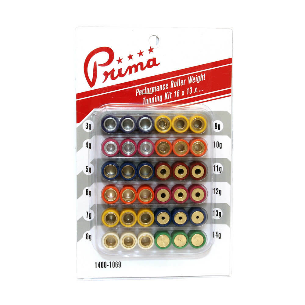 PRIMA ROLLER WEIGHT KIT (16mm X 13mm) *3gm – 14gm* FOR 50cc – 100cc QMB139 GY6