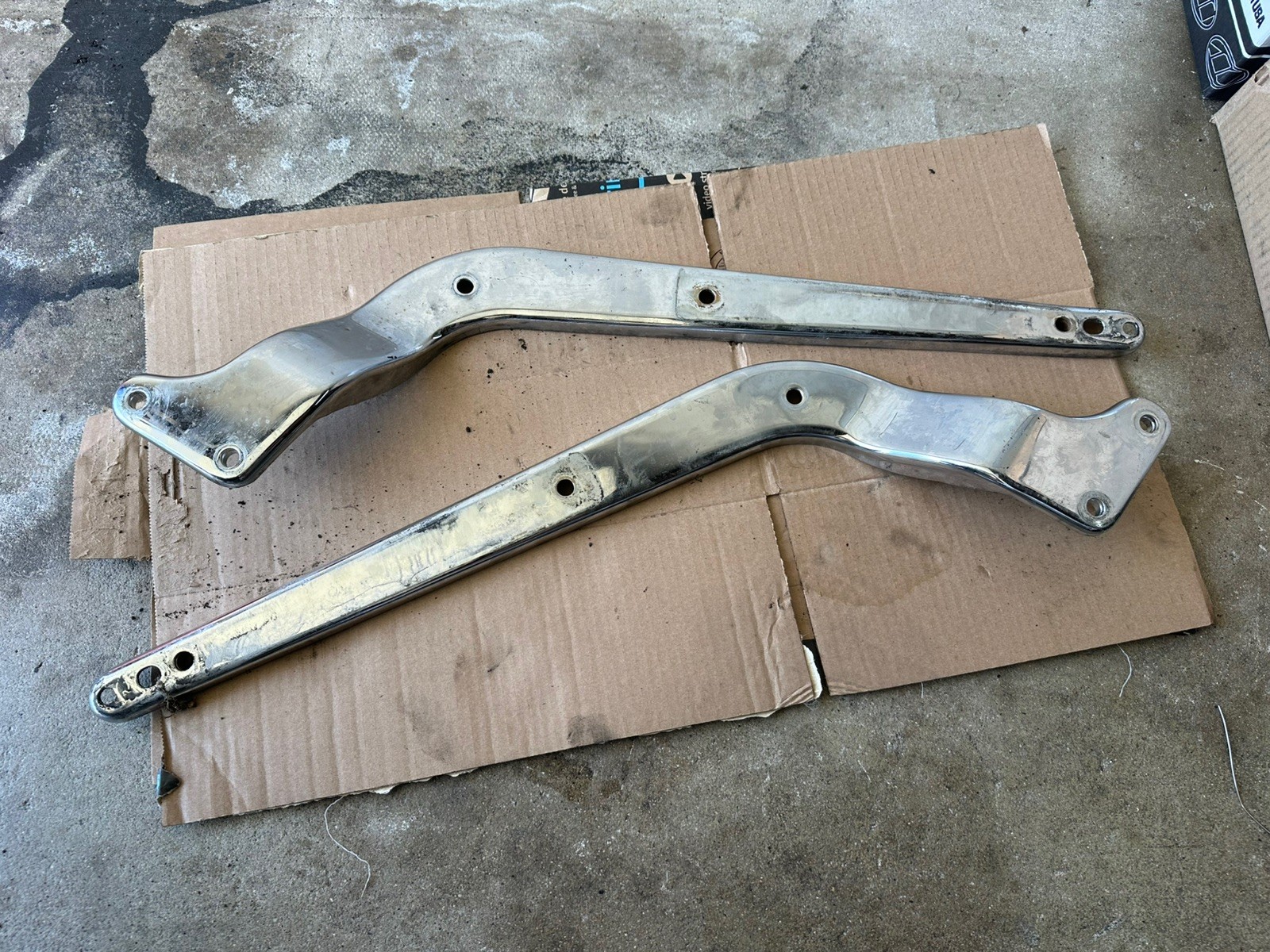 2000-2006 Harley Softail Back Rear Fender Frame Strut Cover Set OEM CHROME