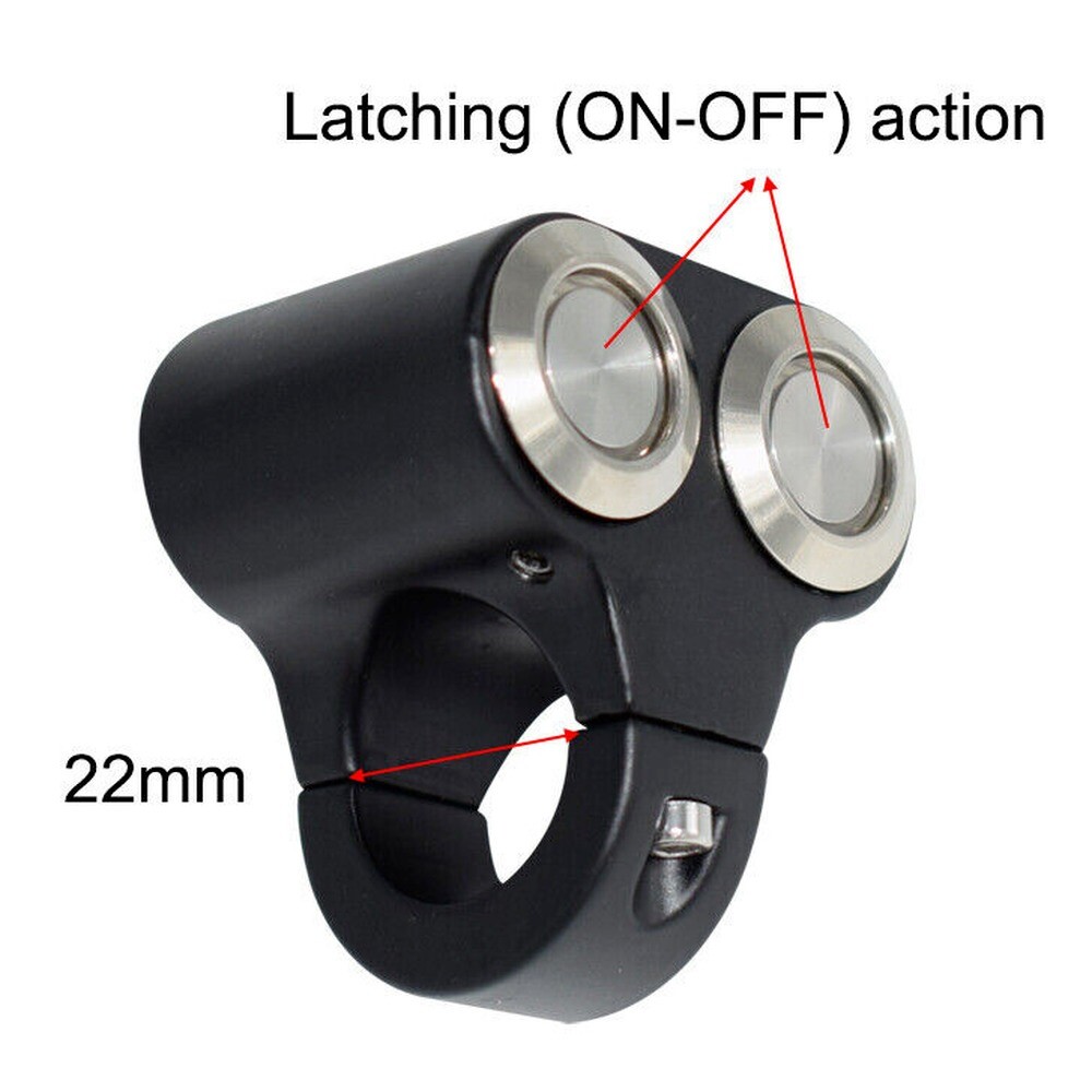 12V 22mm 7/8” Motorcycle Handlebar Headlight Fog Spot Light Dual on off Switch