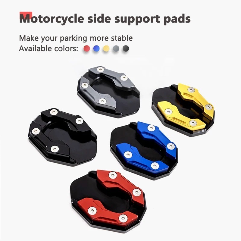 Universal Motorcycle Kickstand Pad Side Stand Foot Support Extender Plate