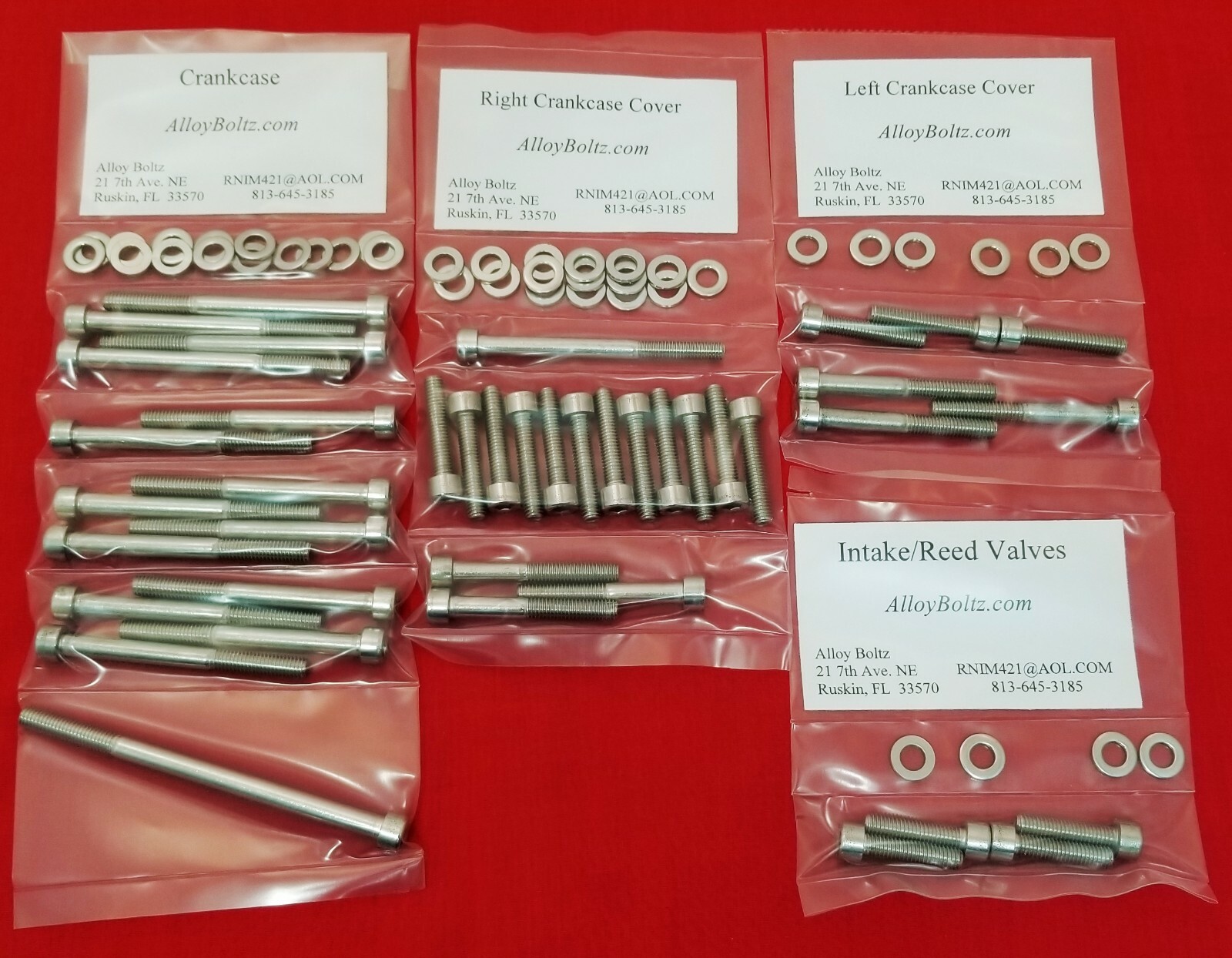 YAMAHA 1974-1977 TY250 POLISHED STAINLESS STEEL ENGINE BOLT SCREW KIT SET