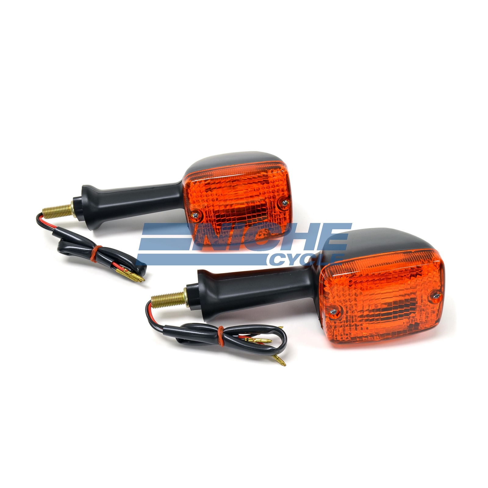 Kawasaki KZ OE Replica Front Turn Signals 12 Volt Black Amber