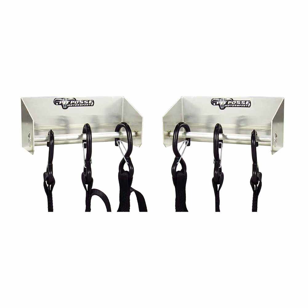 Pit Posse Garage Trailer Storage Organizers Set of 2 Aluminum Tie Down Hangers