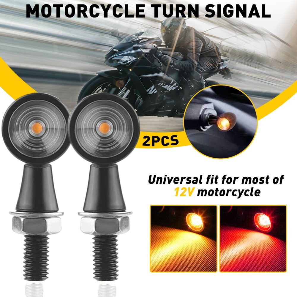 Motorcycle LED Bullet Mini Turn Signal Brake Light Blinker For Bobber Caf H