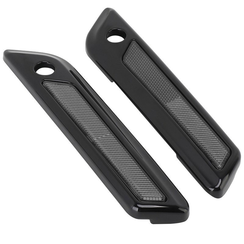 Black Saddlebag Hinge Latch Covers For Harley Touring Road King Glide 2014-2023