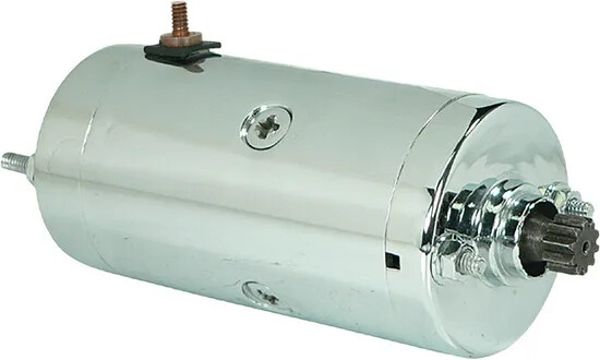 HD Chrome Electric Starter Motor Hitachi 0.8kW Heritage Softail Classic 88