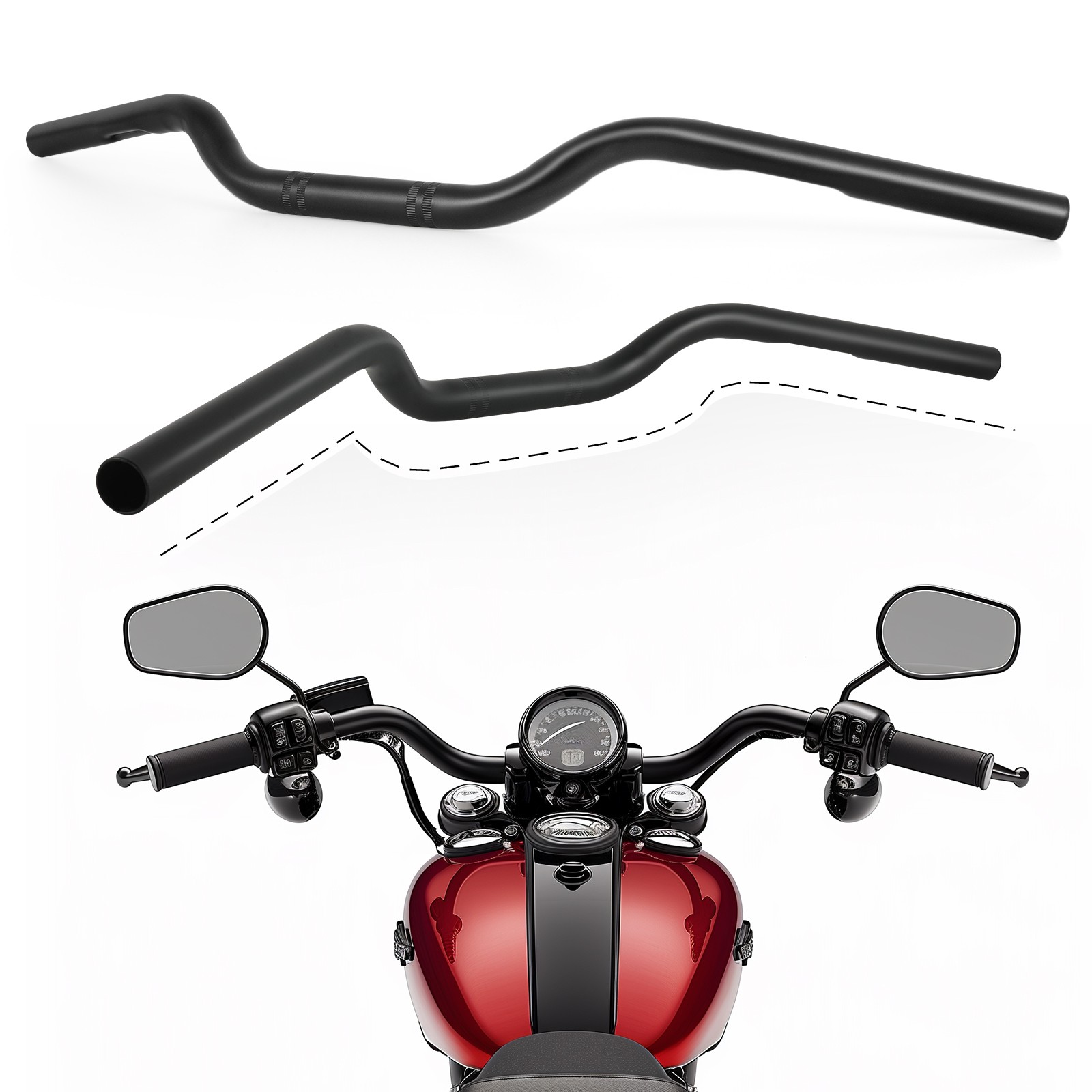 For Honda Shadow Spirit 750 VLX VT 600 1100 Motorcycle 1″ 25mm Handlebar Tracker