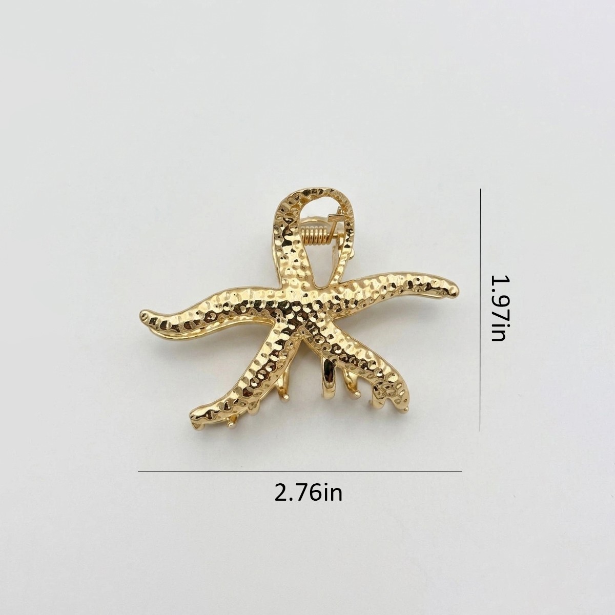 2Pcs Starfish Hair Claw Clips Set Large & Small Gold Metal Hair Accessories