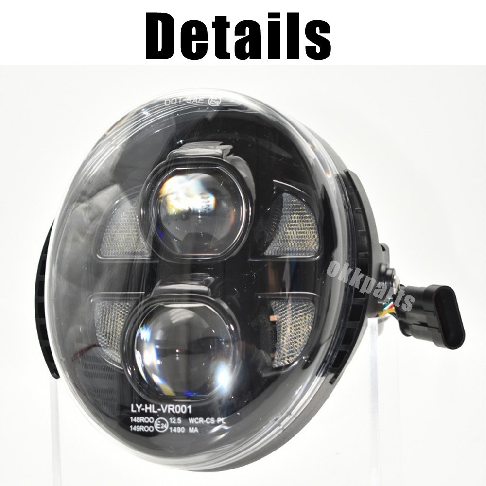 LED Headlight DRL For Harley VRSC VRSCA VRSCAW VRSCB VRSCF VRod V-Rod 2003-2017