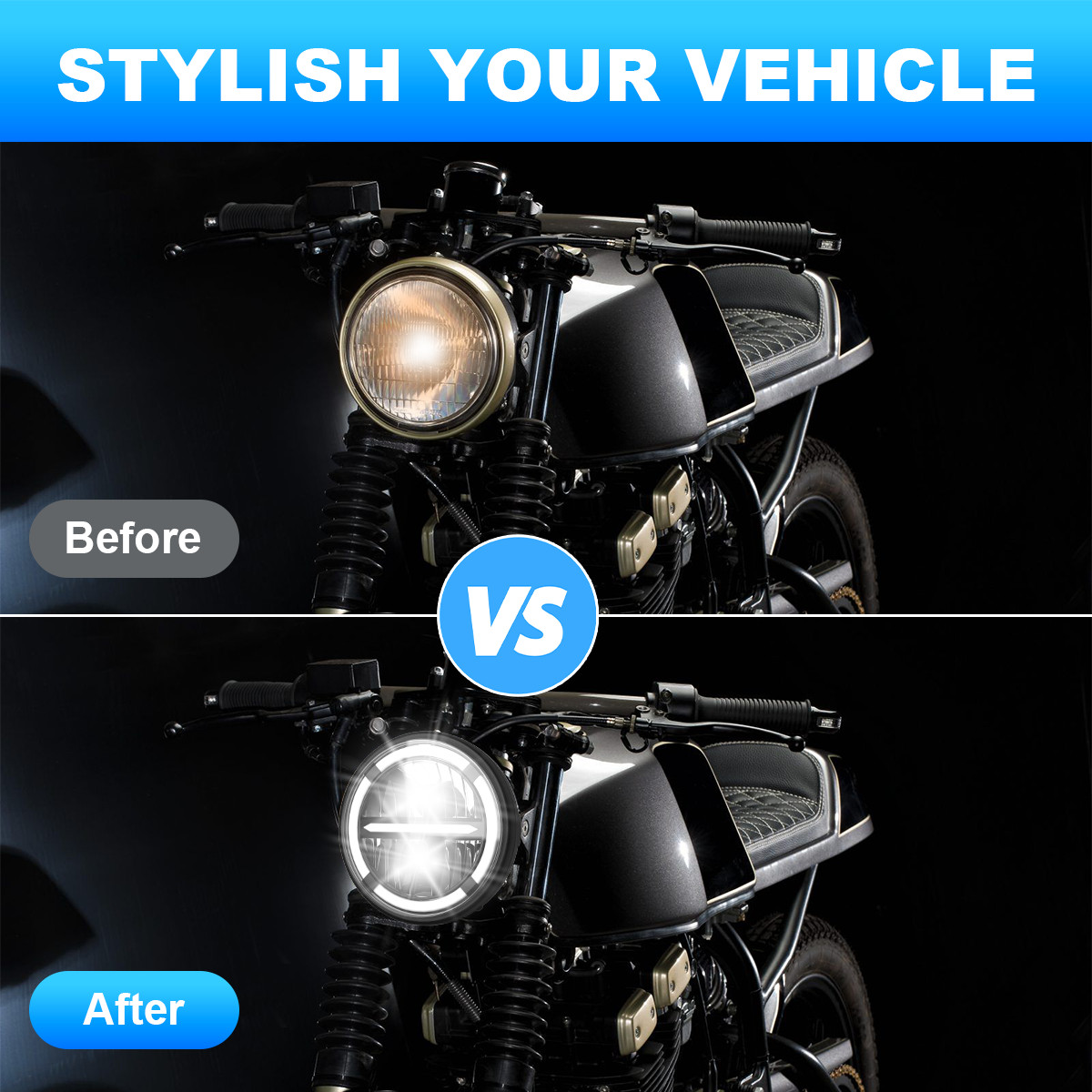 5.75″ Motorcycle LED Headlight Turn Signal Light Hi/Lo Beam Fit For Harley Cafe