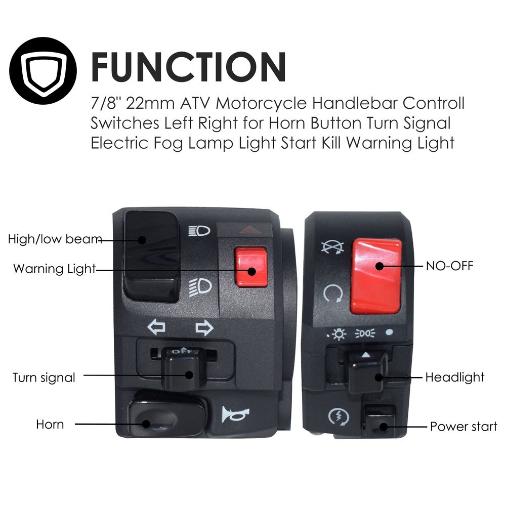 7/8″ Motorcycle Handlebar Horn Button Turn Signal Fog Light Controller Switch