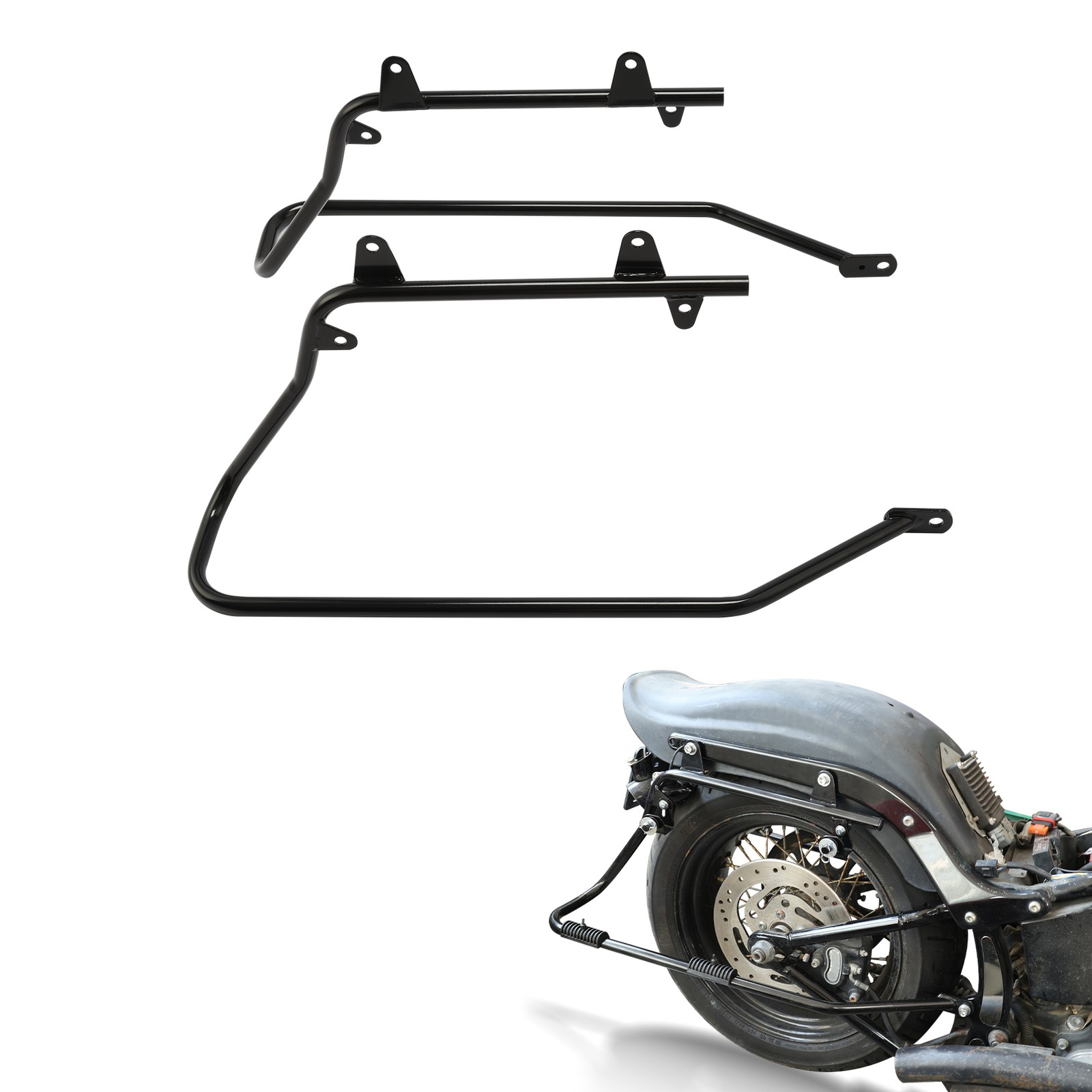 Hard Saddlebag Saddle bag Conversion Brackets For Harley Softail Fat Boy 1984-17