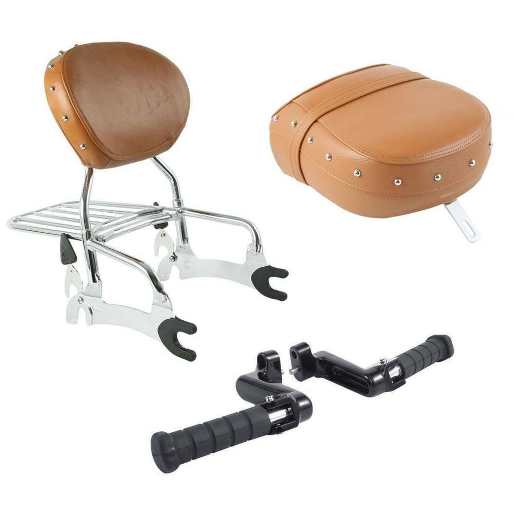 Sissy Bar Backrest + Rear Seat Foot Pegs Fit For Chief Classic Vintage 2014-2018