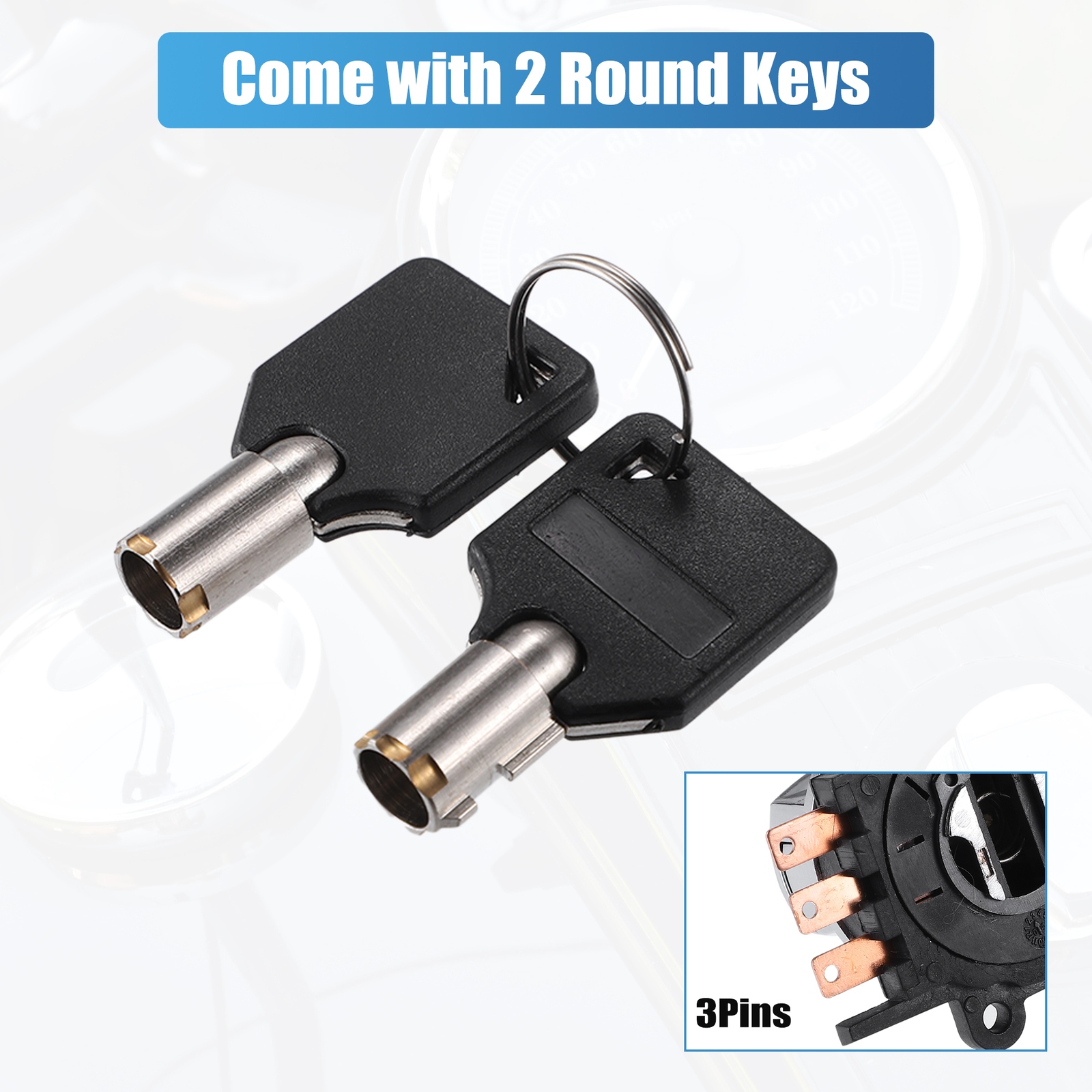 Round Key Ignition Switch ONE Custom for Harley-Davidson Softail Road King 93-13