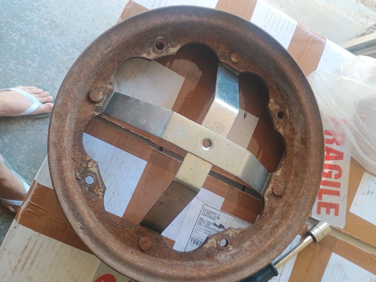 Lambretta Spare Wheel Accesdory Disc Bracket New .