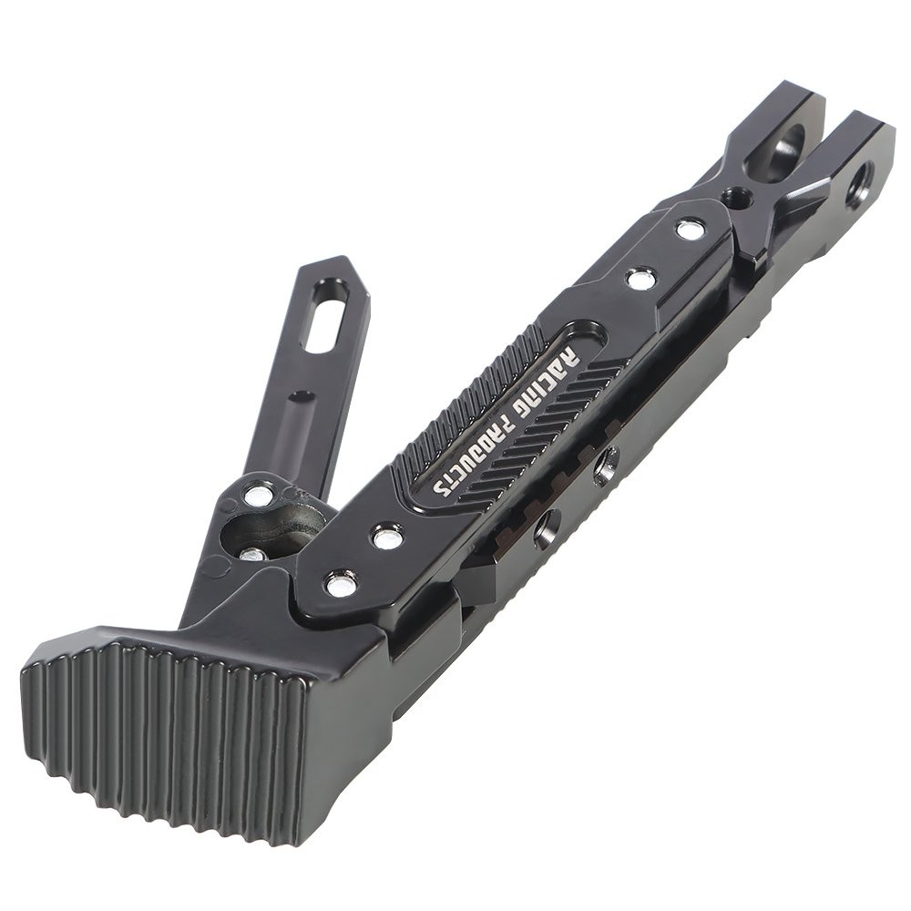 Motorcycle CNC Aluminum Alloy Adjustable Kickstand Foot Side Stand Black