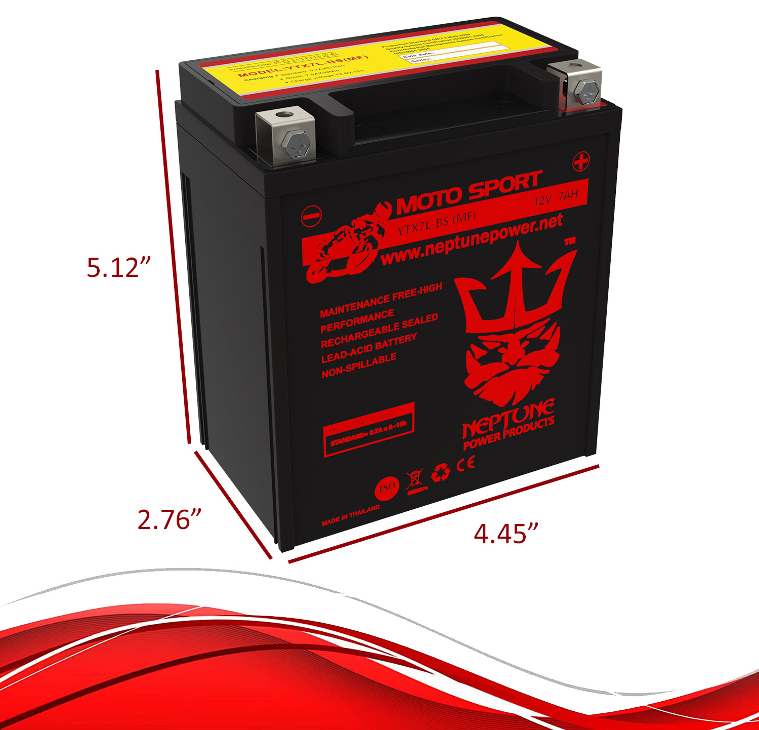 YTX7L-BS 94-96 SUZUKI DR125, SE, SES Neptune Power Replacement Battery