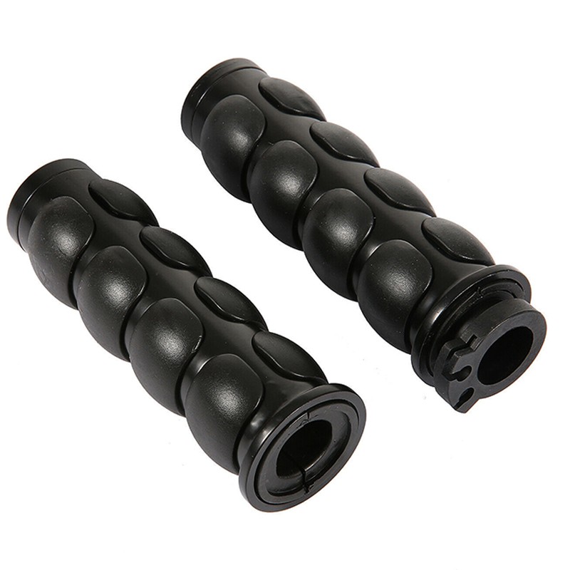 1 Inch Handlebar Hand Grips Black CNC Aluminum Pair For Harley Cruiser New