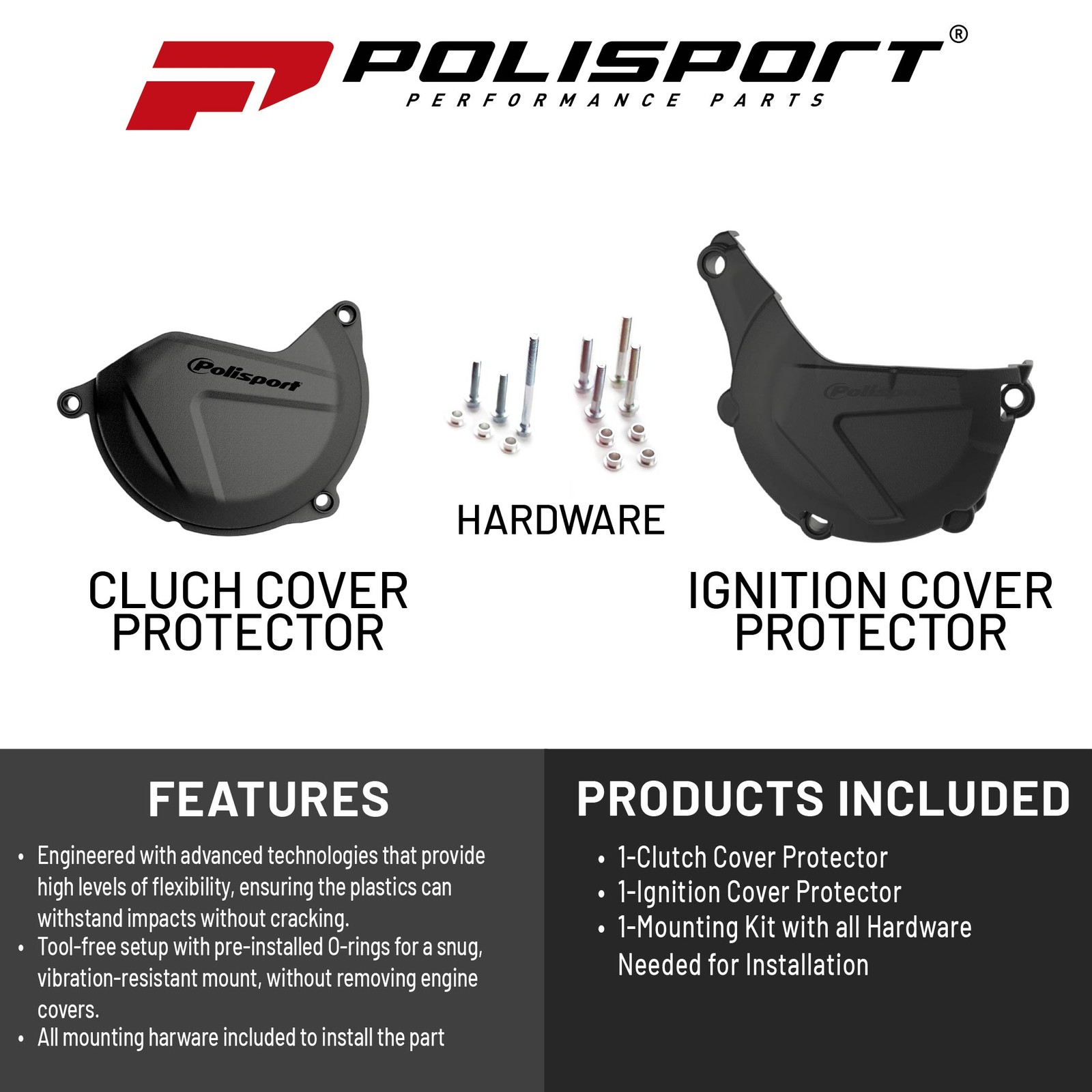 Polisport Engine Covers Protection Kit Husqvarna & KTM (Various Models 2013-16)
