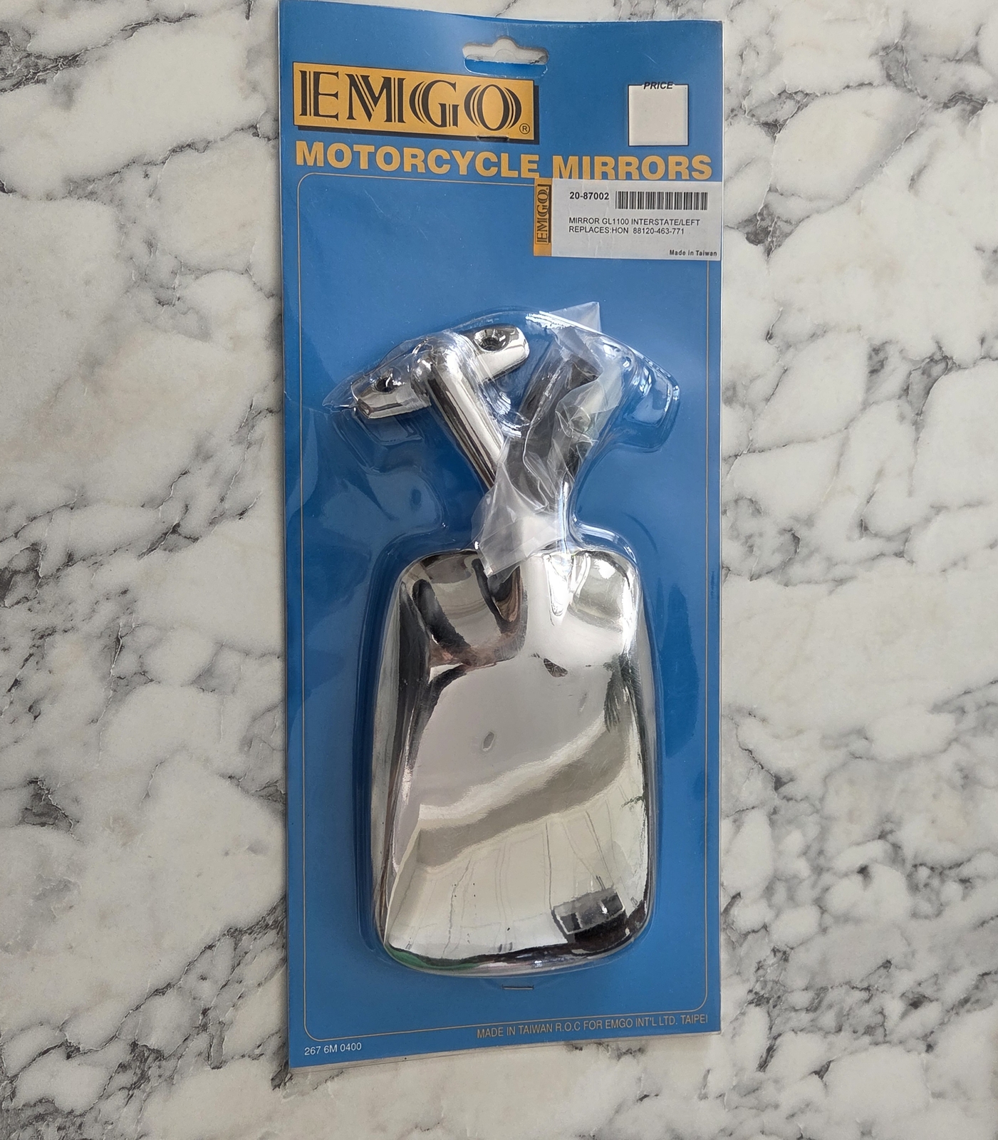 NOS HONDA INTERSTATE GL500 81 GL1100 80-81EMGO CHROME LEFT MIRROR 20-87002