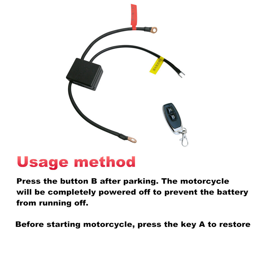 Motorcycle Battery Disconnect Cut Off Isolator Master Switch Wireless Remote 12V