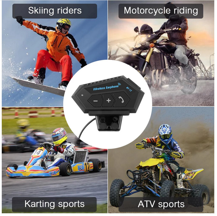 Motorcycle Helmet Headset Wireless Bluetooth 5.0 Headphone Speaker Rechargeable