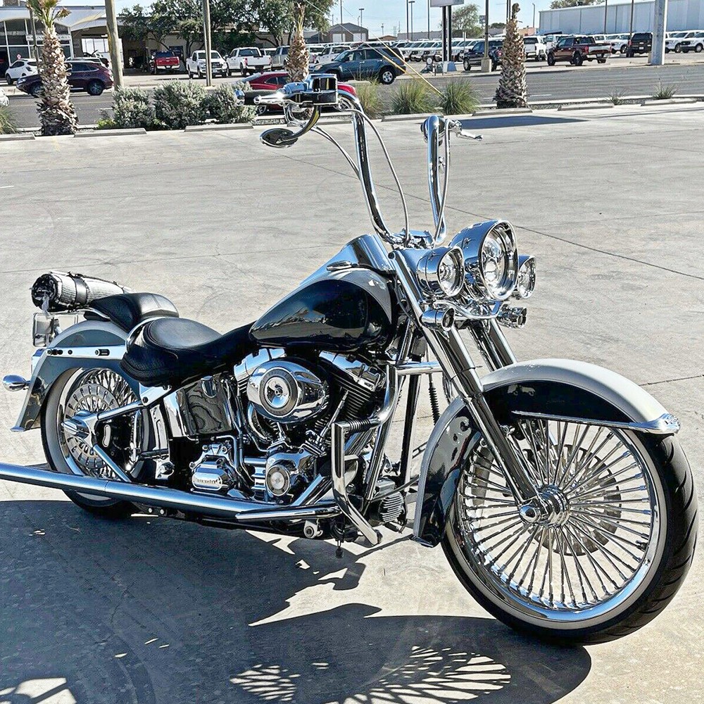 16″ 1-1/4″ Ape Hanger Bar Handlebar For Harley Road King Glide Softail Dyna