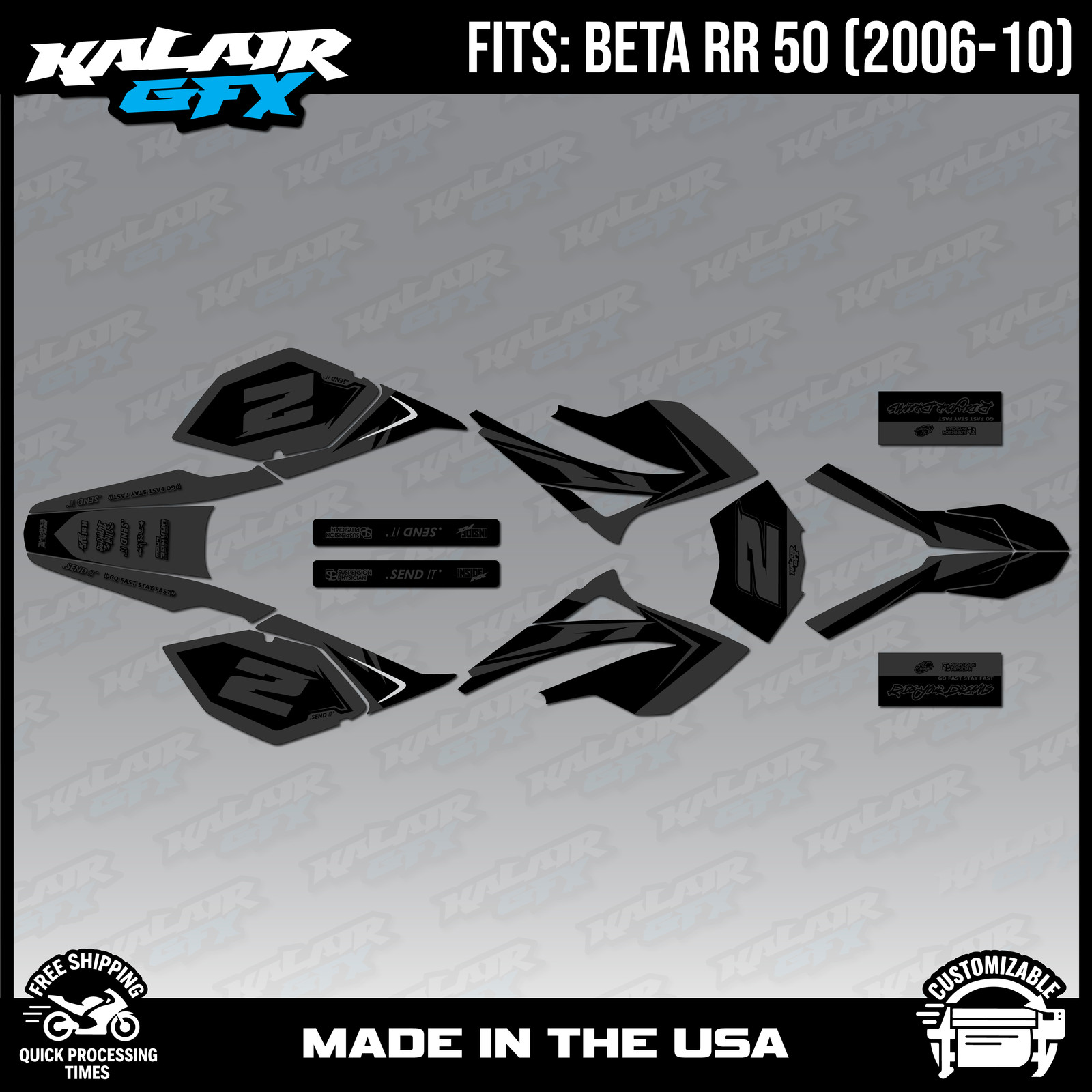 Graphics Kit for Beta RR50 (2006-2010) Razor Series – SMOKE