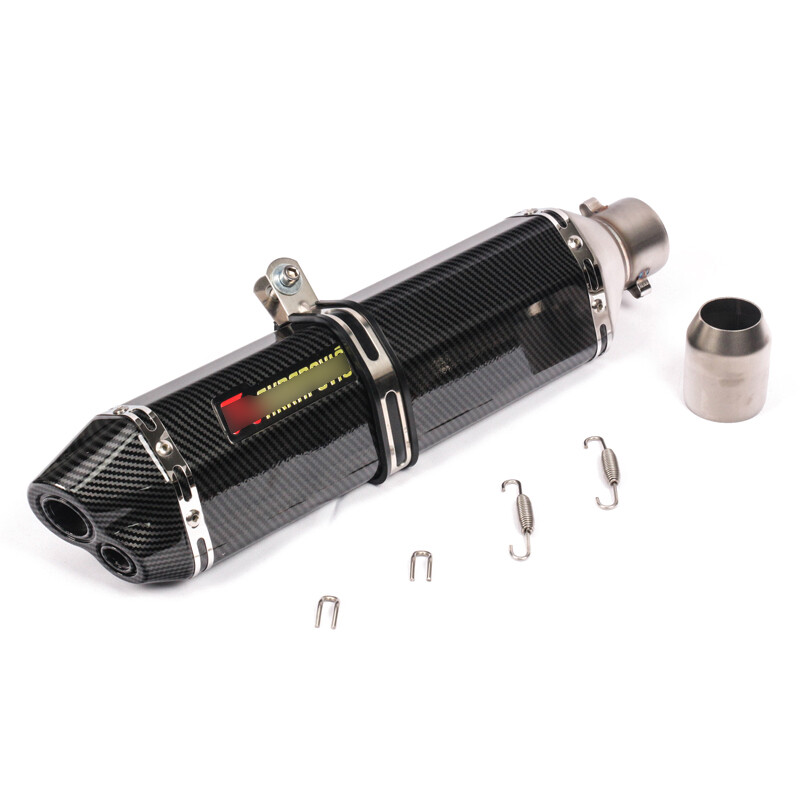 51mm Universal Motor Exhaust Tip Muffler Pipe Aluminum Carbon Fiber Paint 470mm