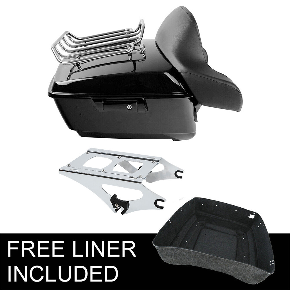 King Trunk Pad Two Up Mount Rack Fit For Harley Touring Street Road Glide 14-up