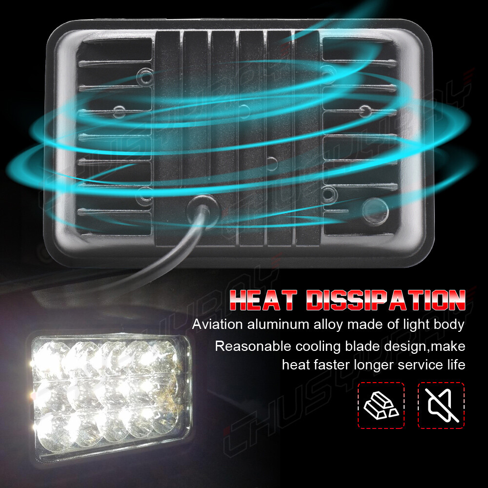 Motorcycle Rectangular 4X6inch LED Headlight Projector High Low Beam Sealed