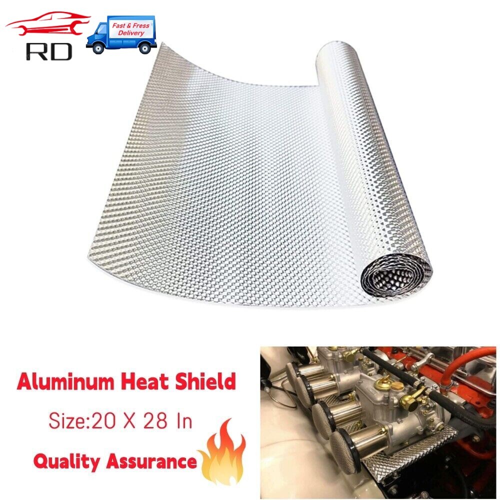 Embossed Aluminum Heat Shield Automotive 20”x 28” High Temp Thermal Barrier US