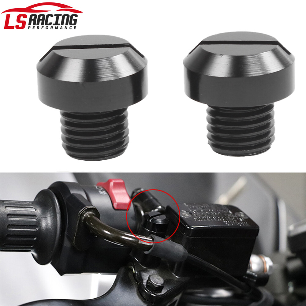 2Pcs Mototcycle Clockwise M10*1.25 Mirror Hole Plug Screw Mirror Hole Screws Kit