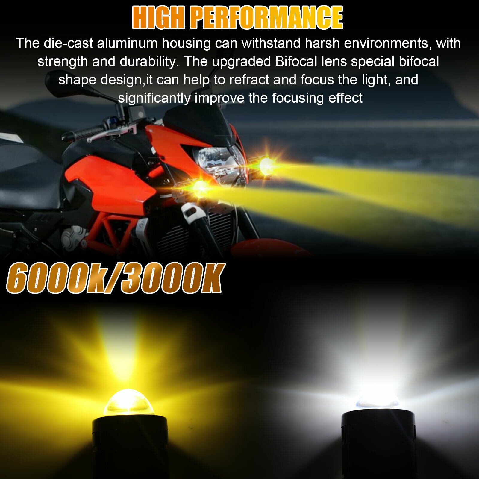 2X LED Work Light Bar Pods Fog Driving Spot OffRoad SUV Car Truck Yellow White