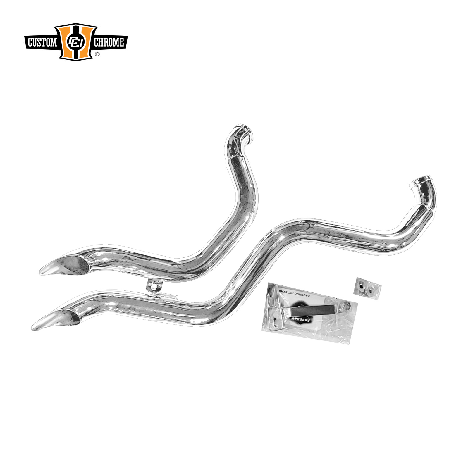 2″Chrome Santee Exhaust Pipes w/18mm O2 Bungs Fits For Harley Softail 07-11