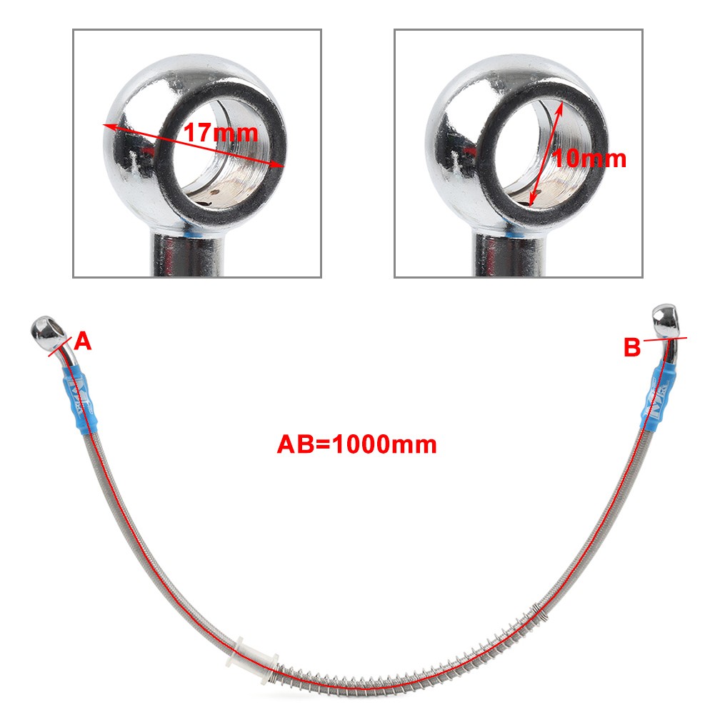 100cm DOT Motorcycle Braid Steel Brake Clutch Oil Hose Pipe Pipe