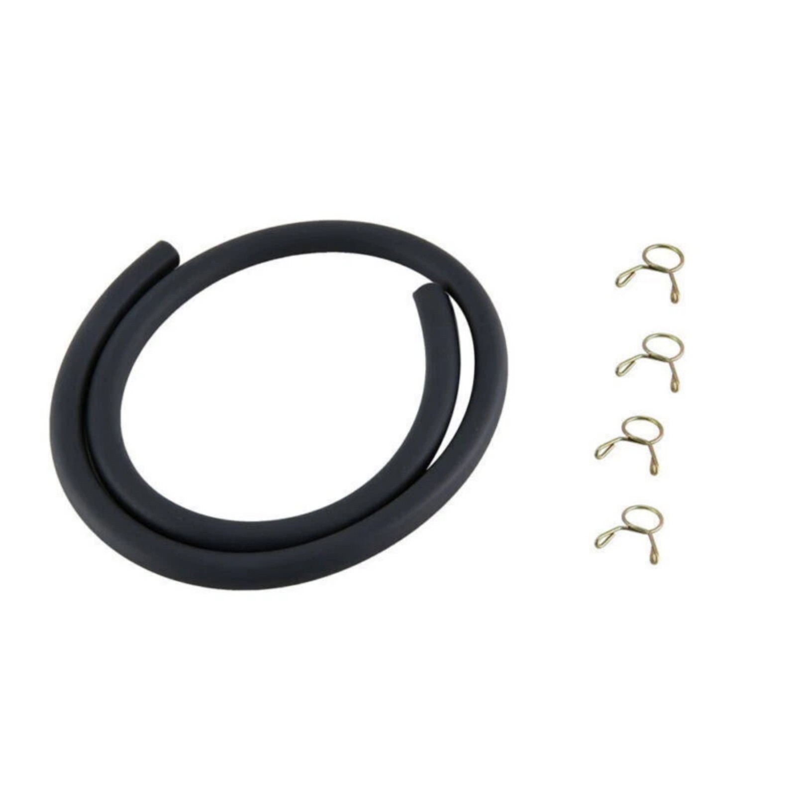 4mm ID 8mm OD Black Fuel Line Hose Universal Fit Small Engines w/Install Rings