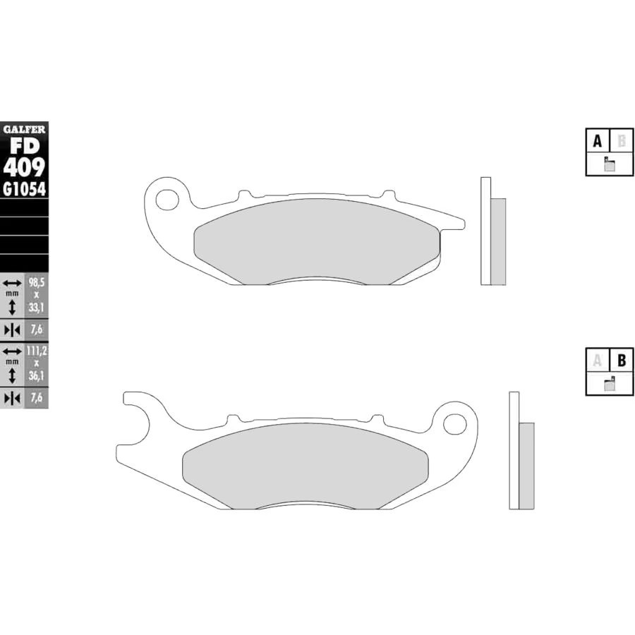 Galfer Semi-Metallic Brake Pads – Front G1054 FD409G1054