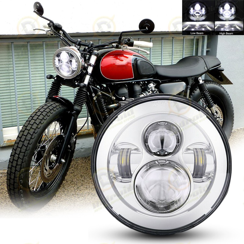 7″ Inch Motorcycle LED Projector Headlights Headlamp For Triumph Bonneville T100