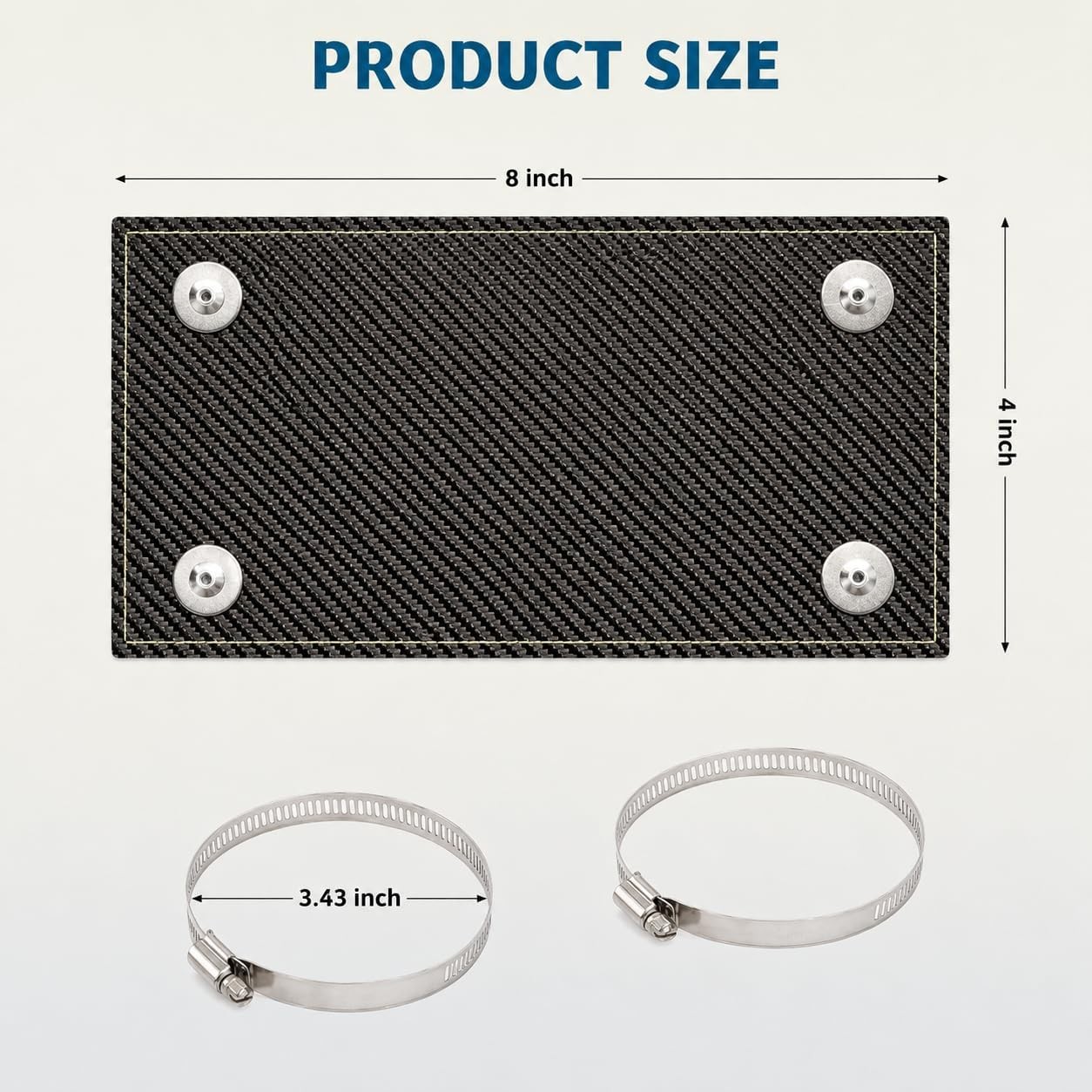 4″x8″ Universal Motorcycle Exhaust Heat Shield Pipe Blanket Fits 2.75-3.5″ pipe