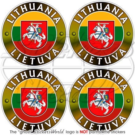 LITHUANIA LIETUVA Lithuanian 50mm (2″) Vinyl Bumper-Helmet Stickers, Decals x4