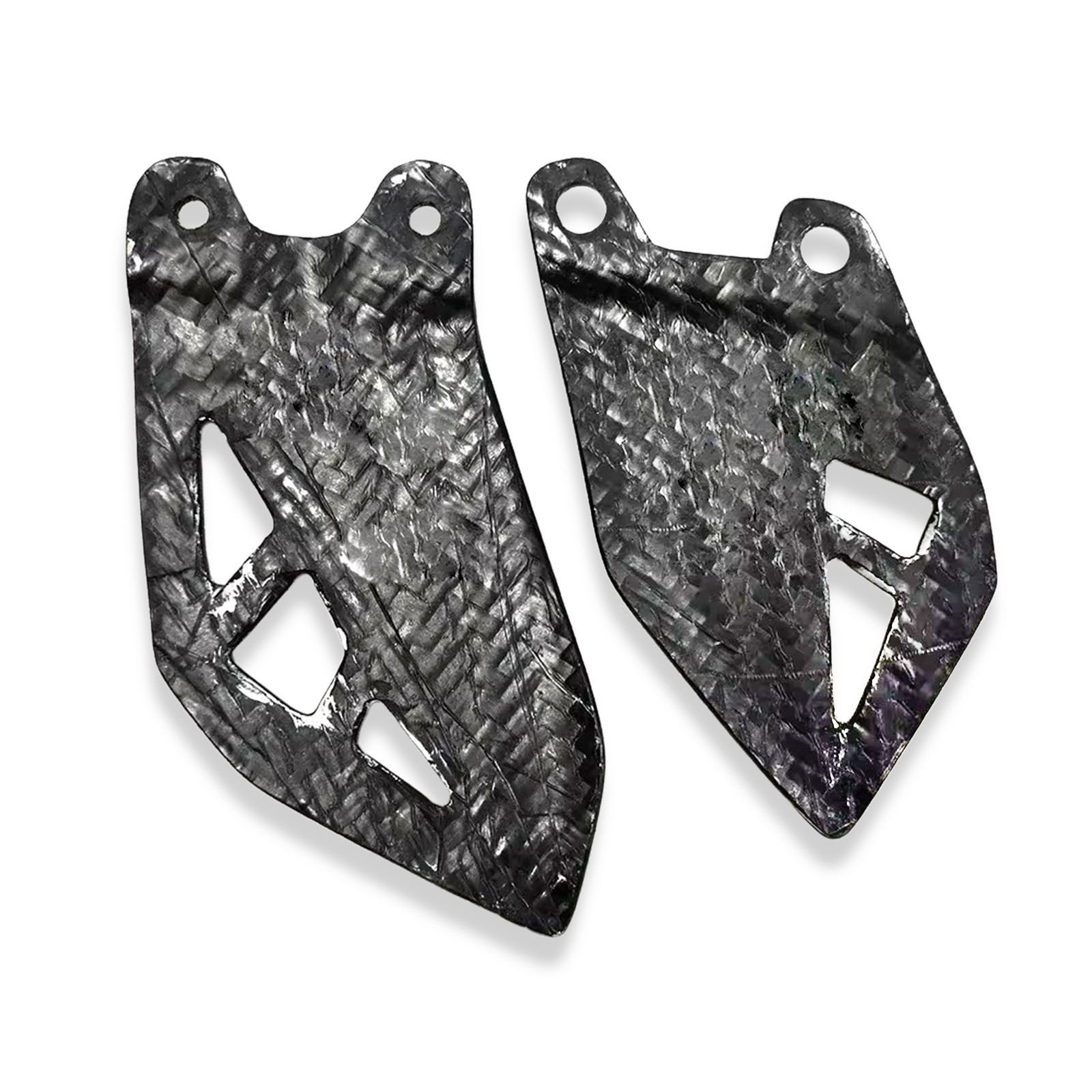 Real Carbon Fiber Footpeg Heel Plates Guard for Kawasaki Ninja ZX-10R 2011-2025