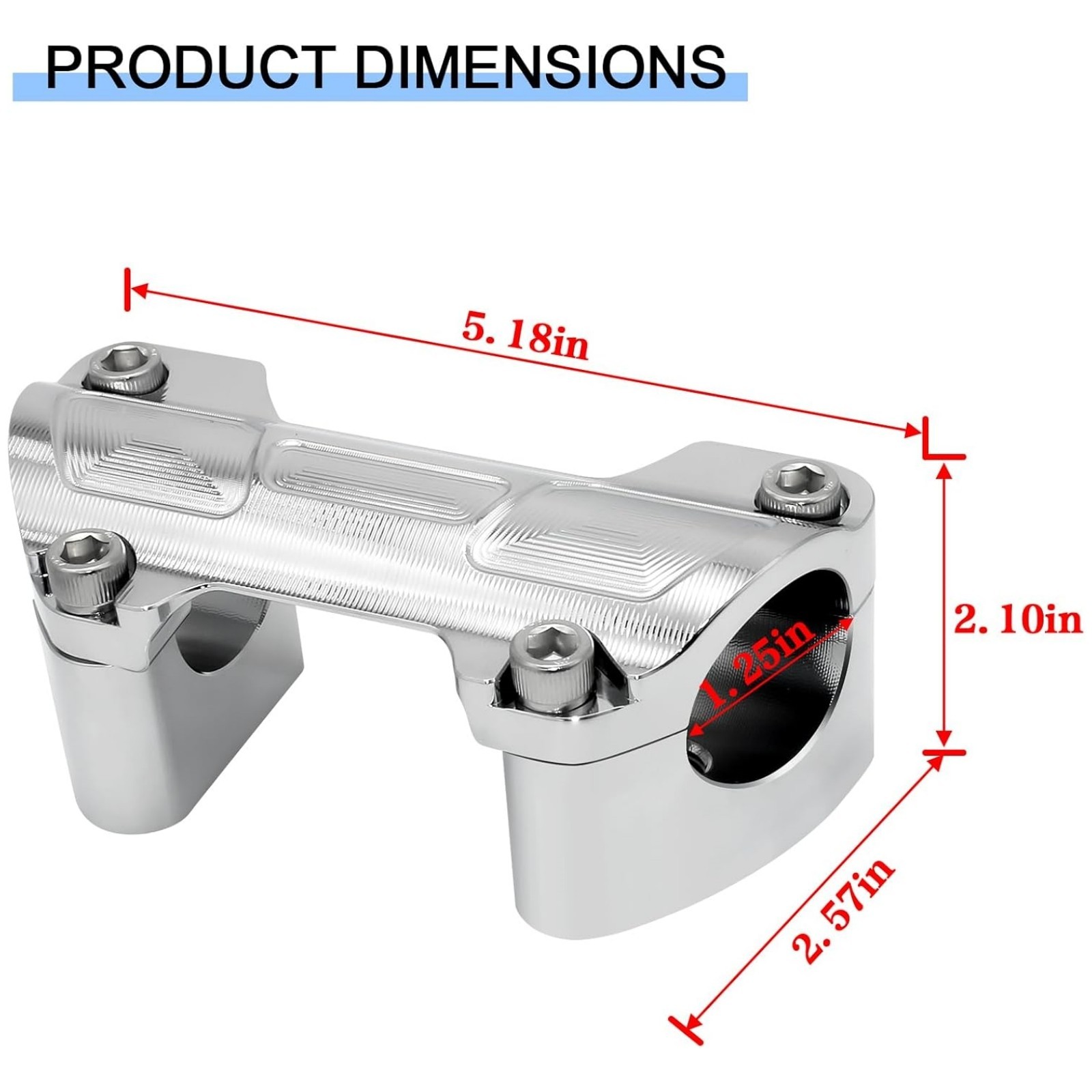 1.5” Tall Handlebar Risers 1.25″ Bar Bottom Mount for Harley Touring Softail