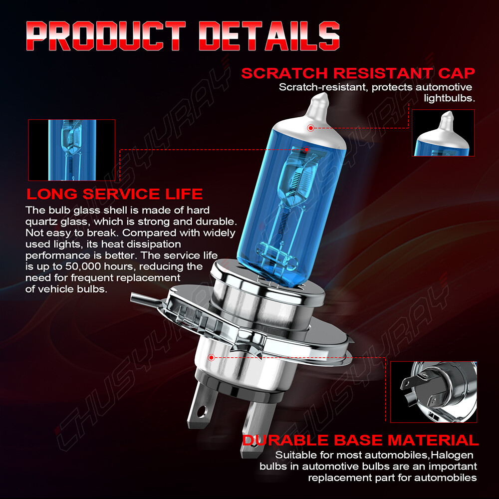 Xenon Halogen Headlight Lights H4 Bulbs for Kawasaki Vulcan 900 2006-2017 Bulb
