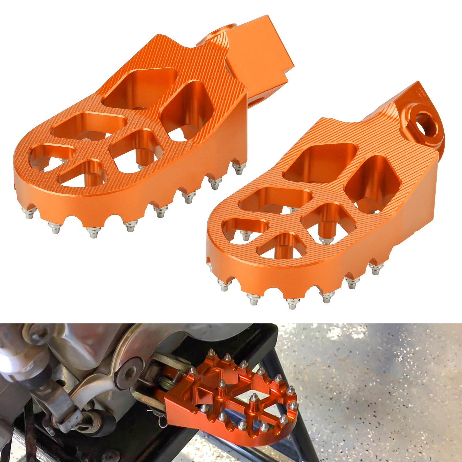 Wider Foot Pegs Footrests For KTM 50SX 65SX 80SX 125SX 150SX 250SX 380SX 400SX