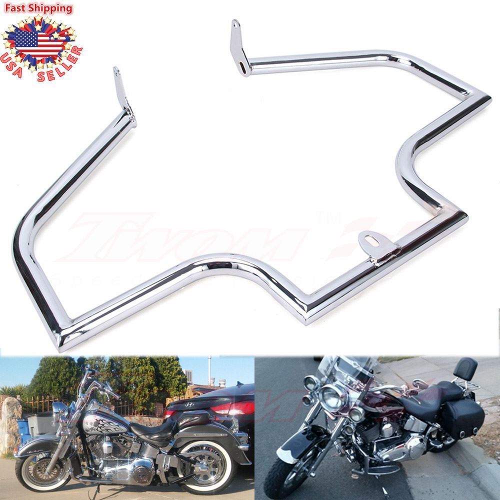 Chrome Front Crash Bar Engine Guard For Harley Heritage Softail Springer Fat Boy