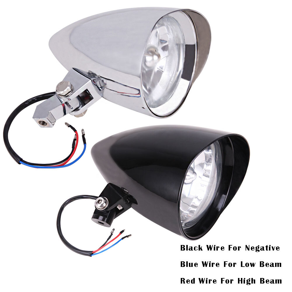 Chrome / Black Headlight Lamp Assembly fit for Sportster XL1200 Dyna Big Twins